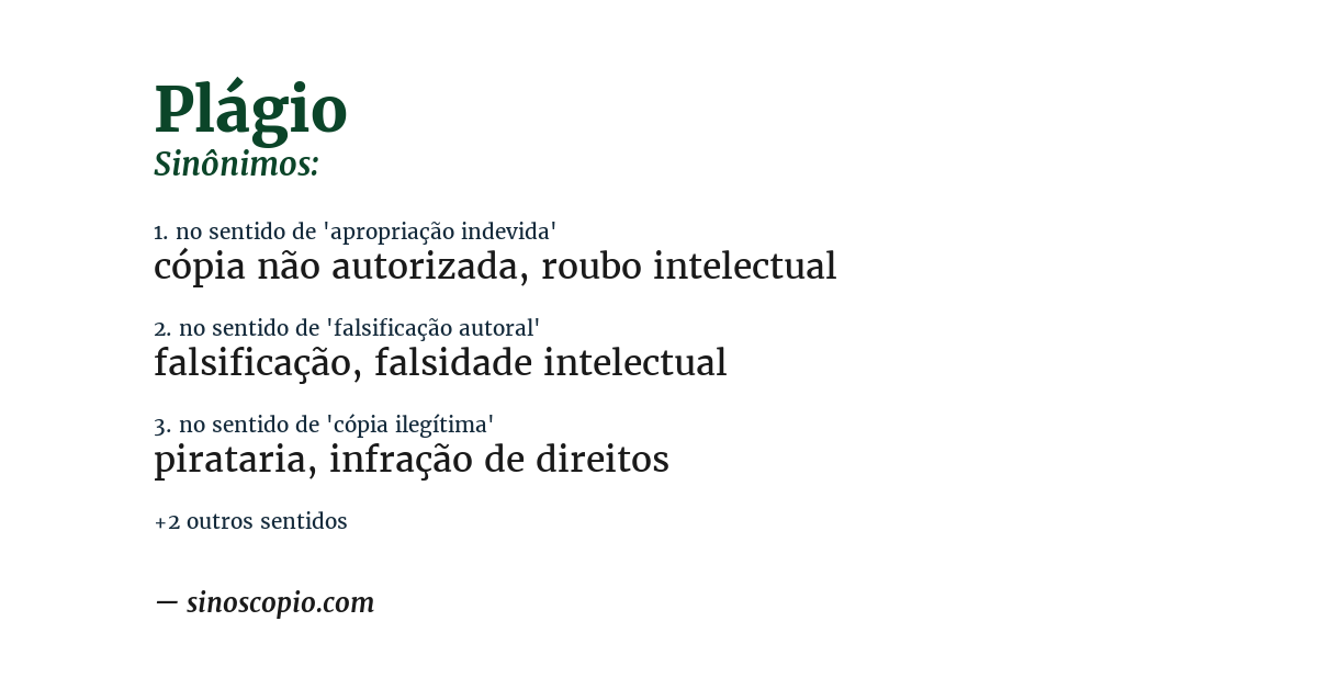 Sinônimo de plágio