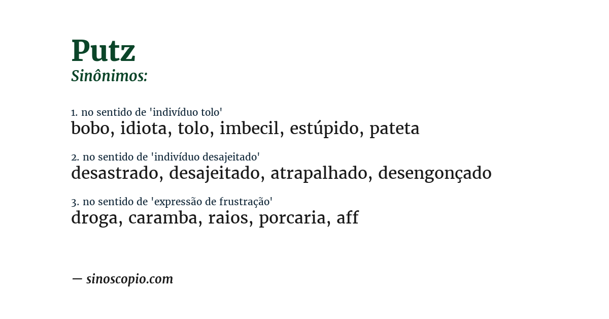 Sinônimo de putz