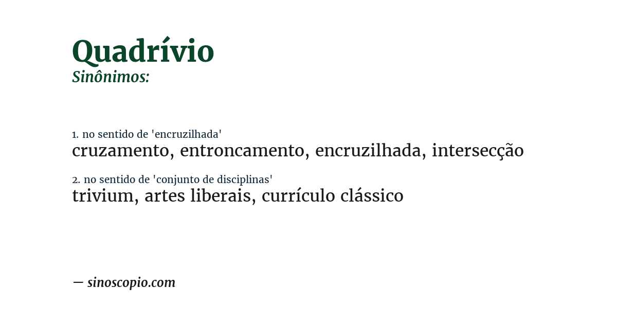 Sinônimo de quadrívio
