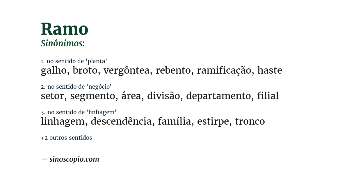 Sinônimo de ramo