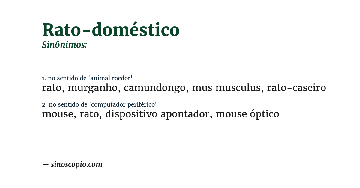 Sinônimo de rato-doméstico
