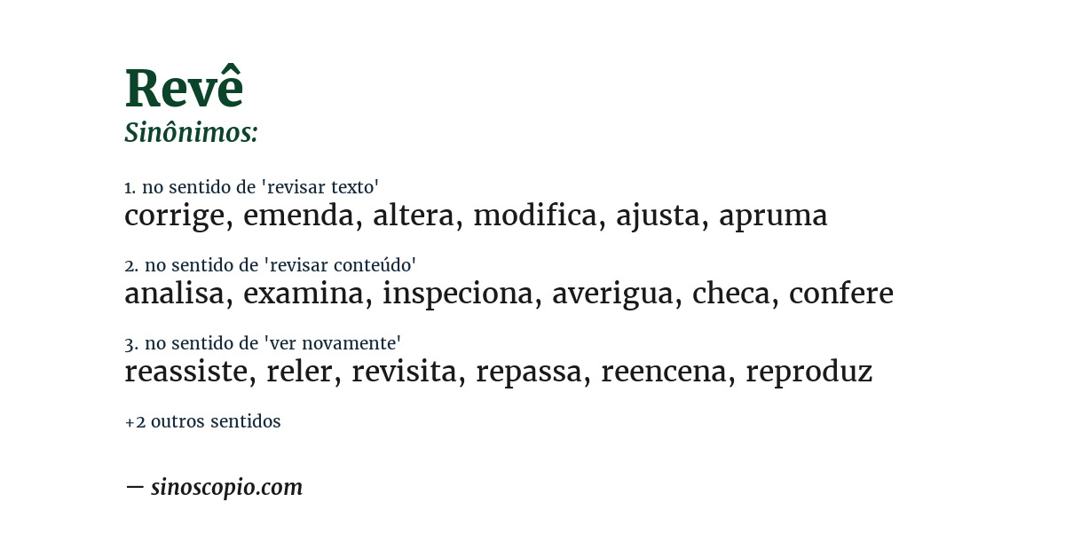 Sinônimo de revê