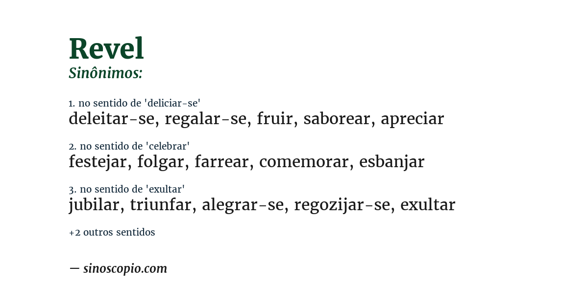 Sinônimo de revel