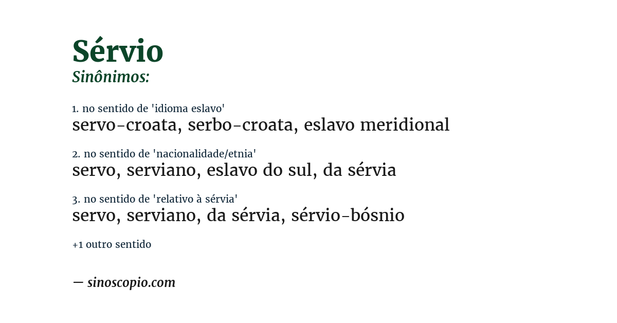 Sinônimo de sérvio