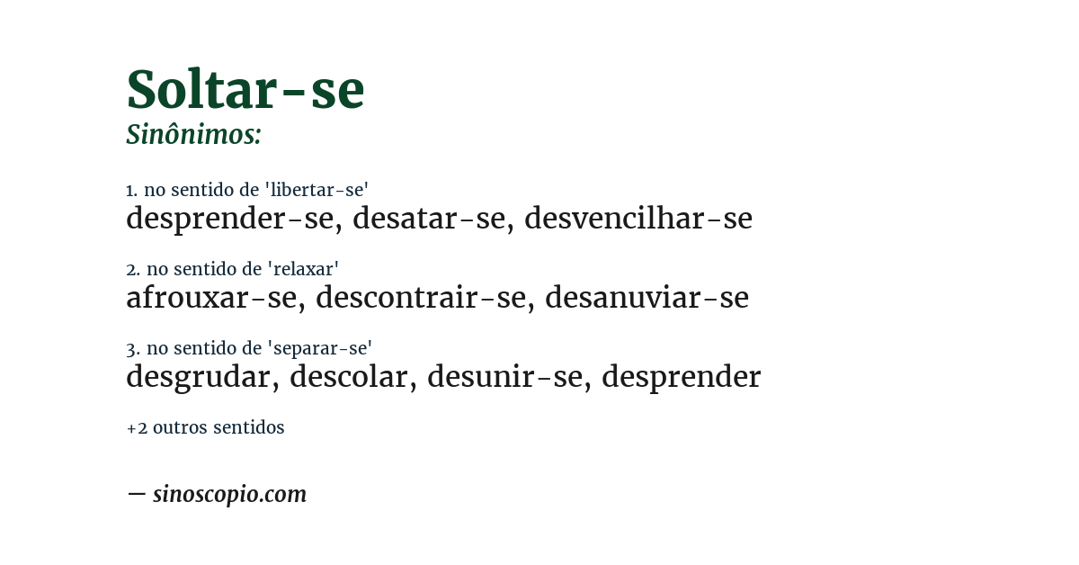 Sinônimo de soltar-se