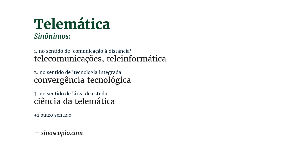 Sinônimo de telemática