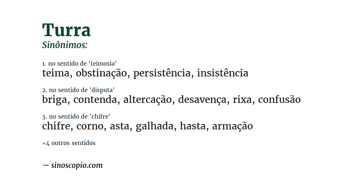Sinônimo de turra