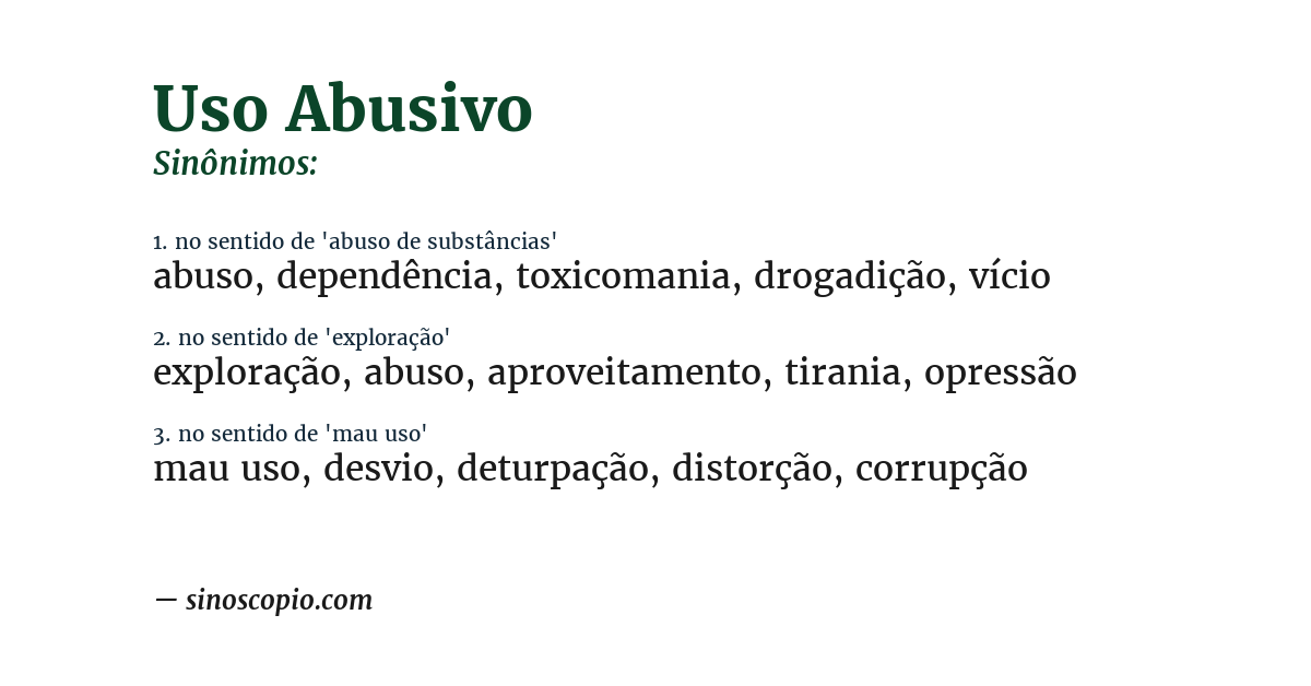 Sinônimo de uso abusivo