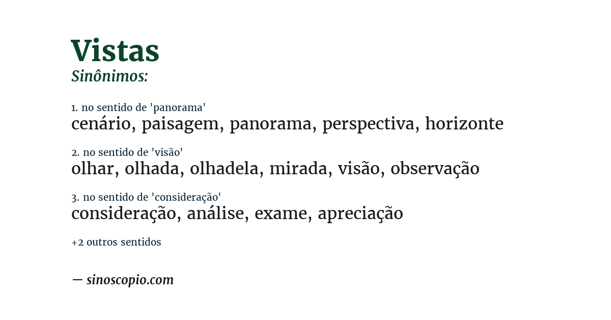 Sinônimo de vistas