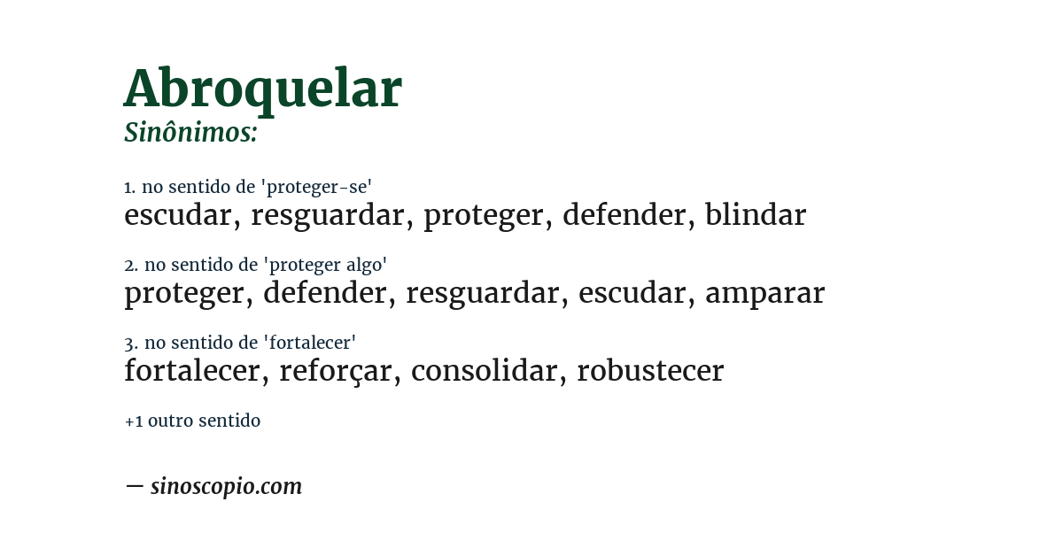 Sinônimo de abroquelar