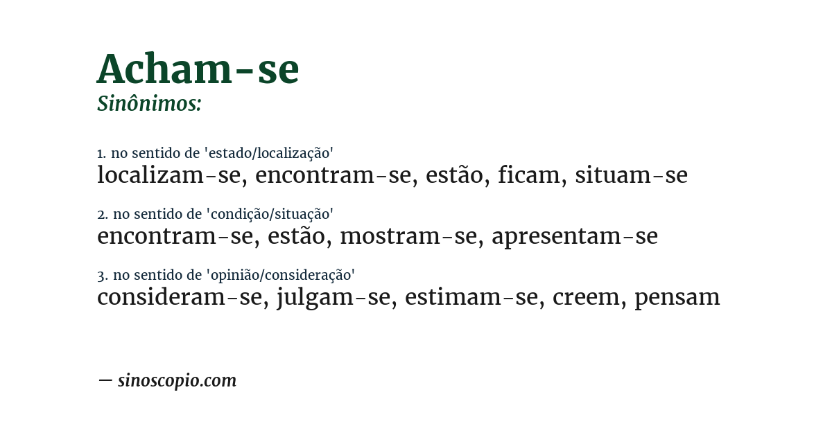 Sinônimo de acham-se