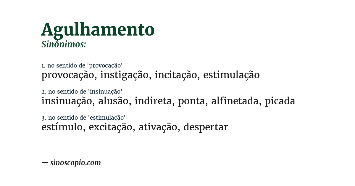 Sinônimo de agulhamento