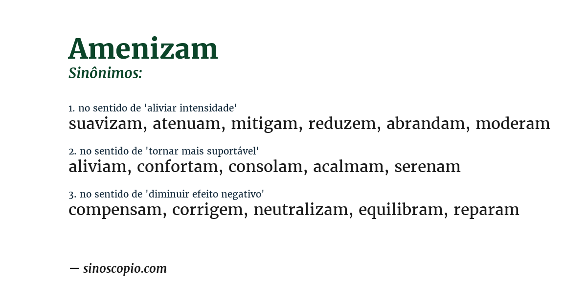 Sinônimo de amenizam