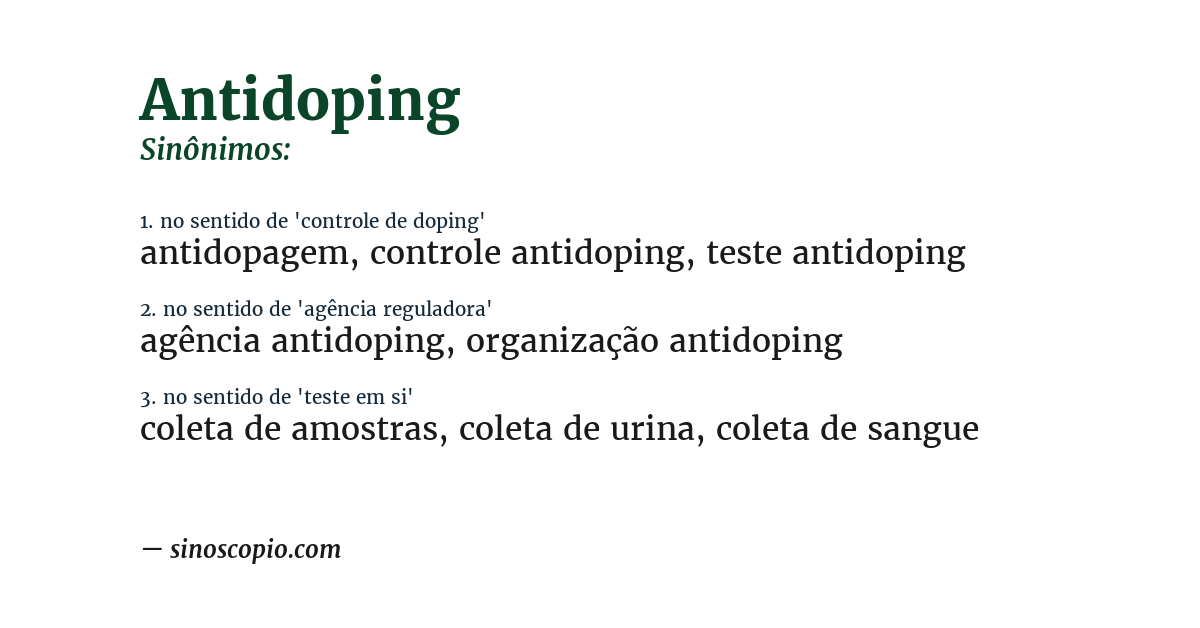Sinônimo de antidoping