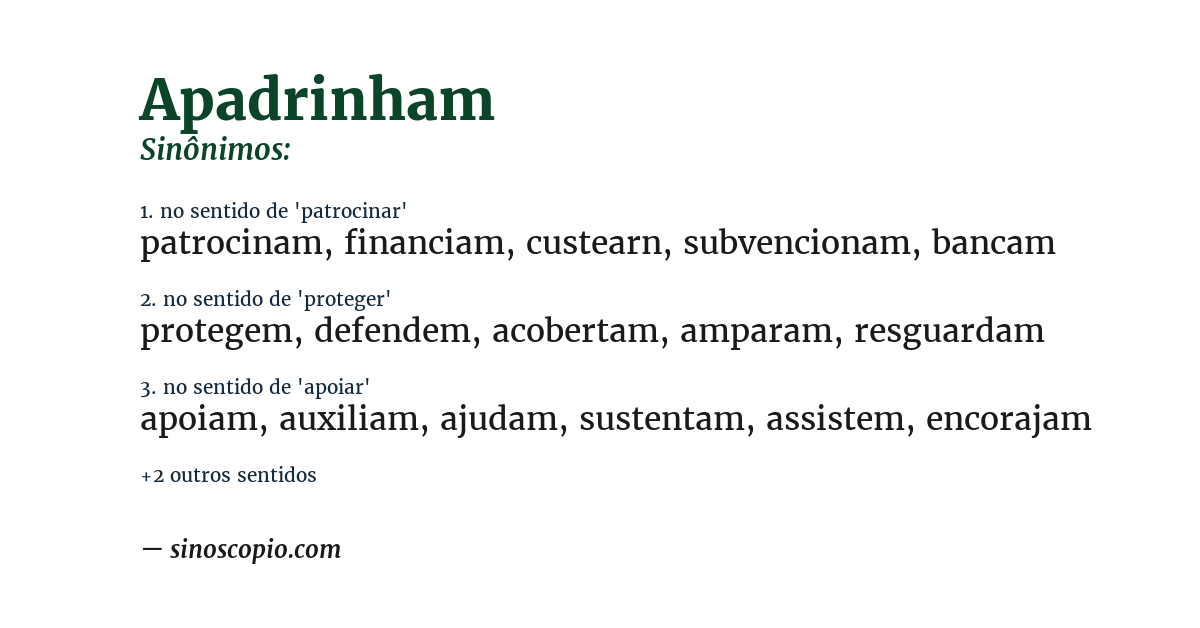 Sinônimo de apadrinham