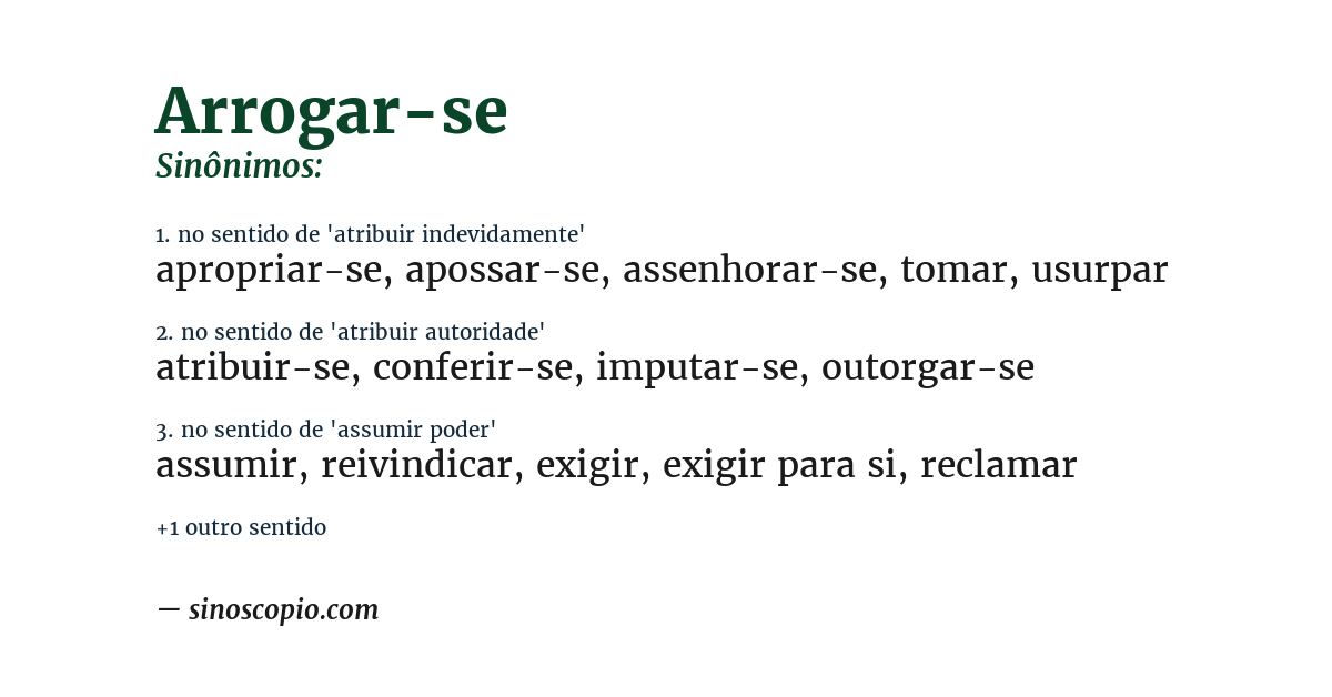 Sinônimo de arrogar-se