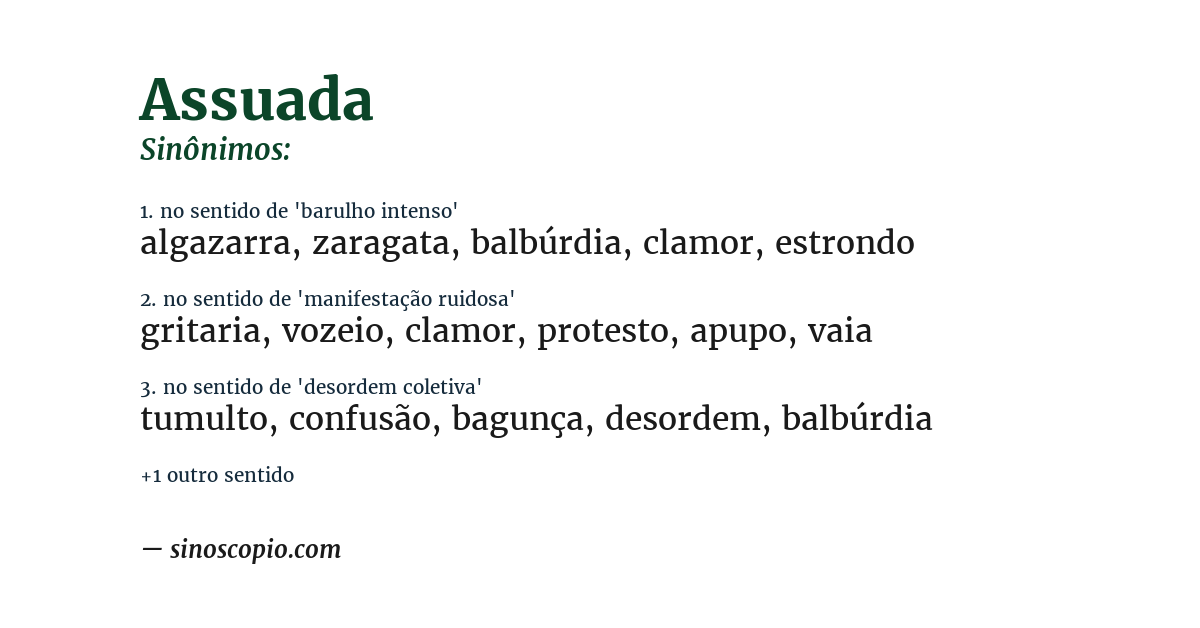Sinônimo de assuada
