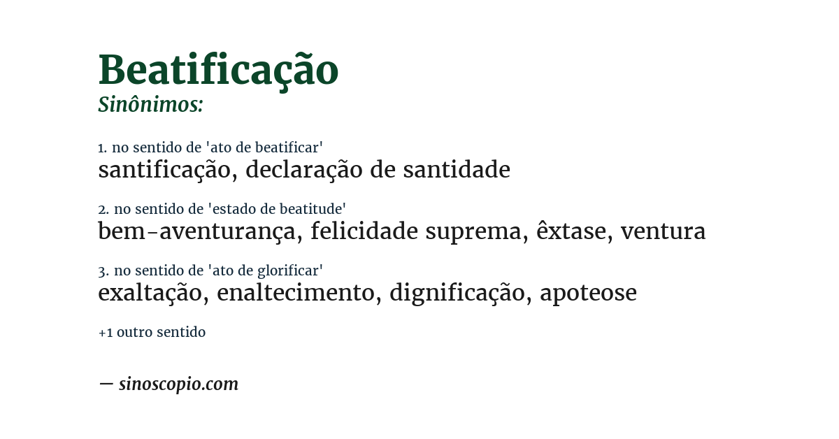 Sinônimo de beatificação