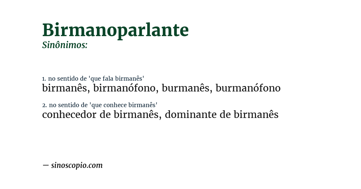 Sinônimo de birmanoparlante