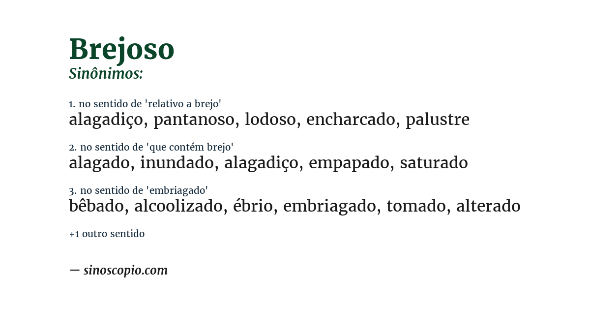 Sinônimo de brejoso