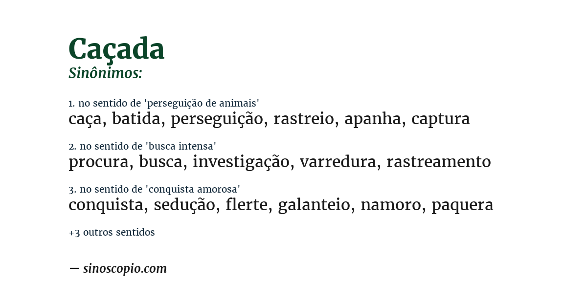 Sinônimo de caçada