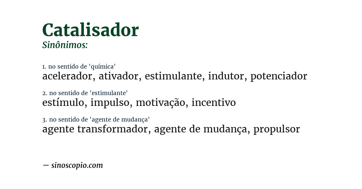 Sinônimo de catalisador