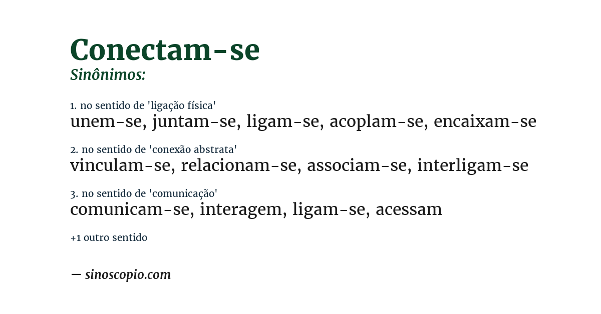 Sinônimo de conectam-se
