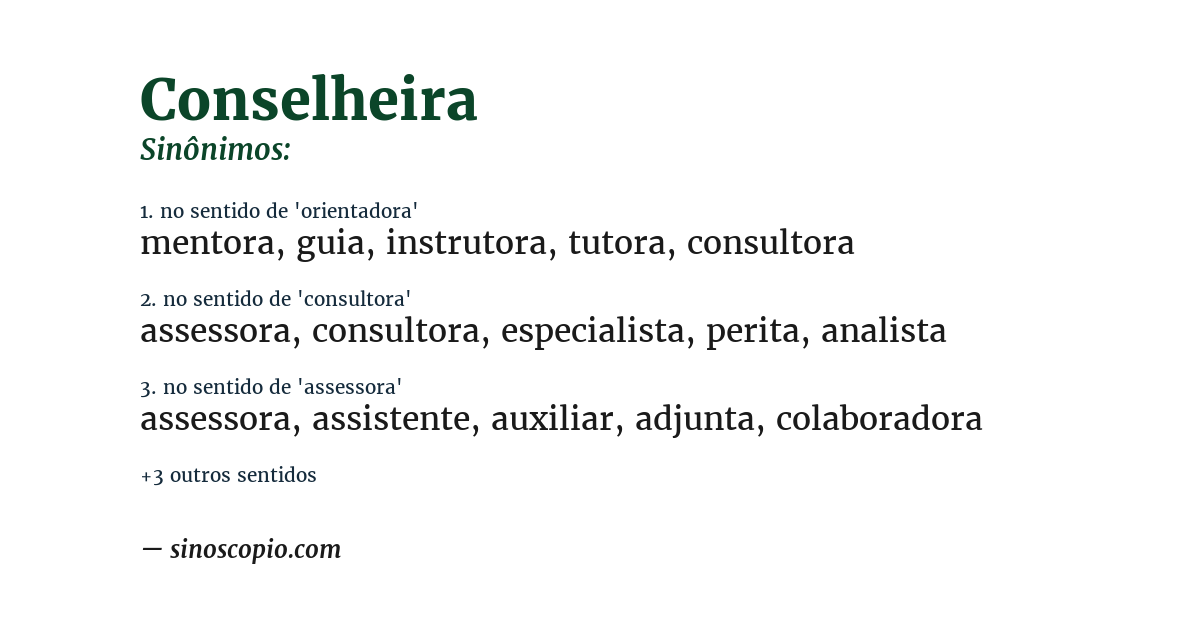Sinônimo de conselheira