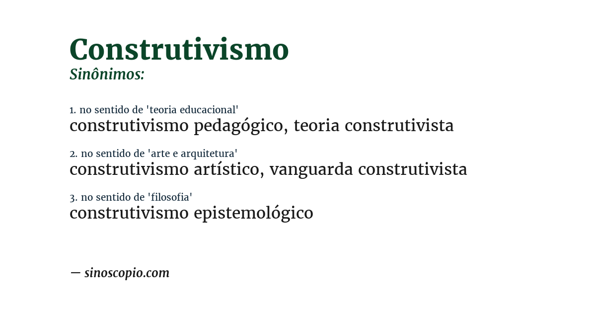 Sinônimo de construtivismo