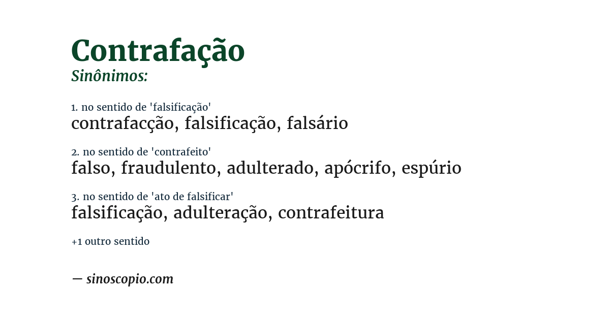 Sinônimo de contrafação