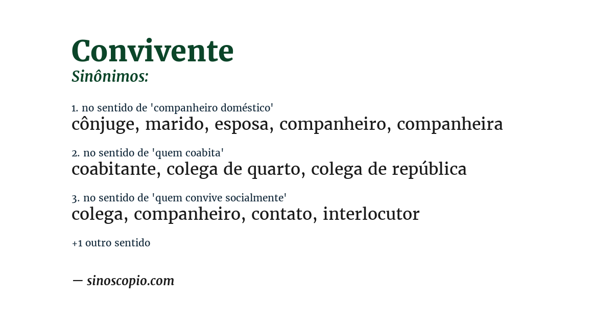 Sinônimo de convivente