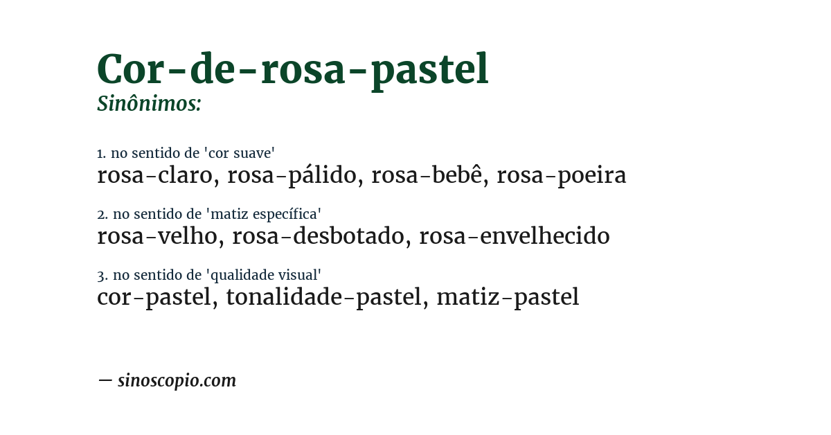 Sinônimo de cor-de-rosa-pastel