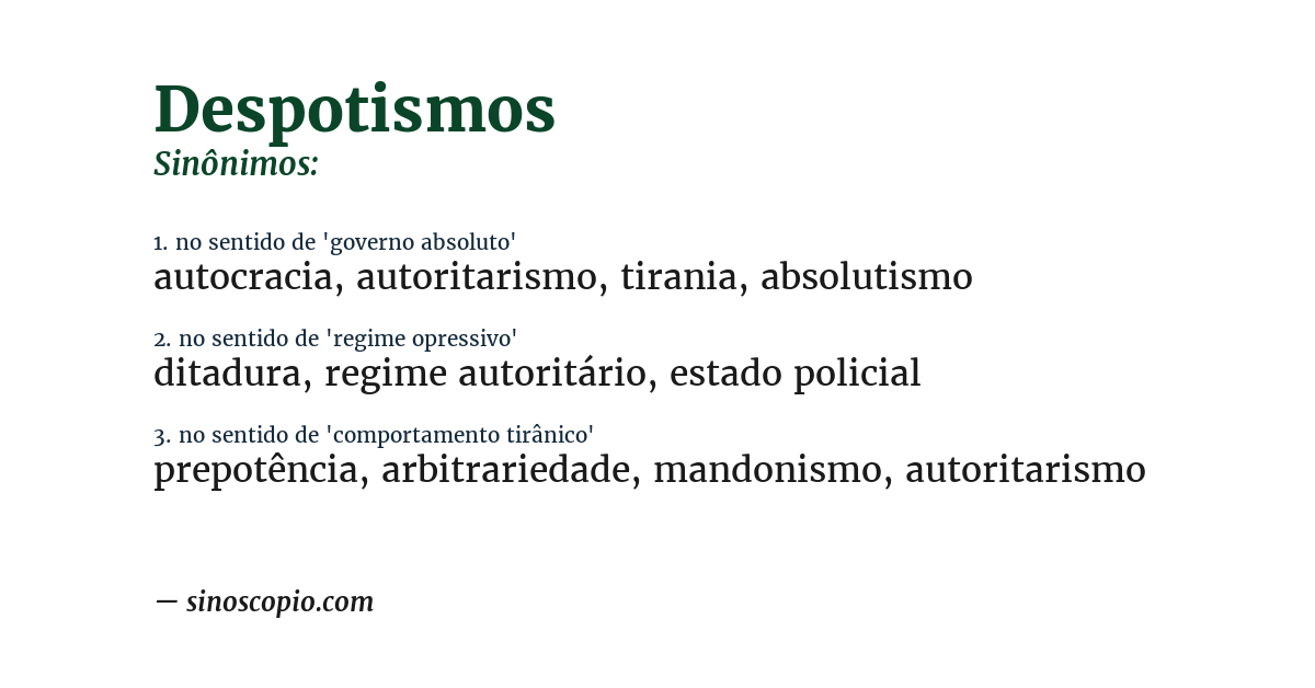 Sinônimo de despotismos