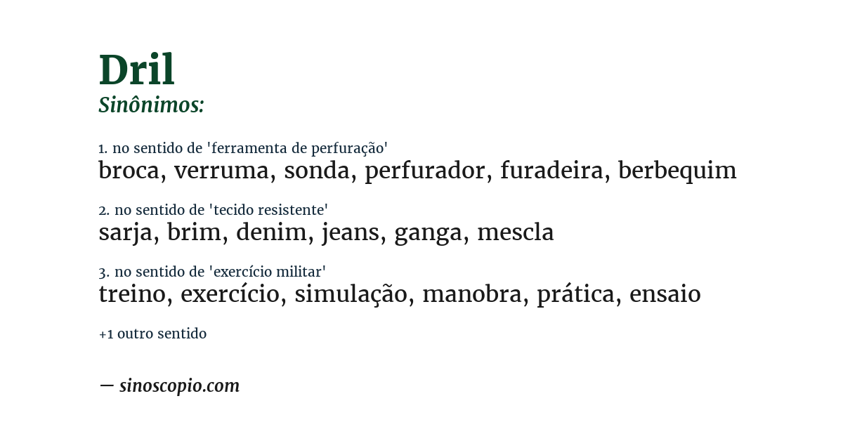 Sinônimo de dril