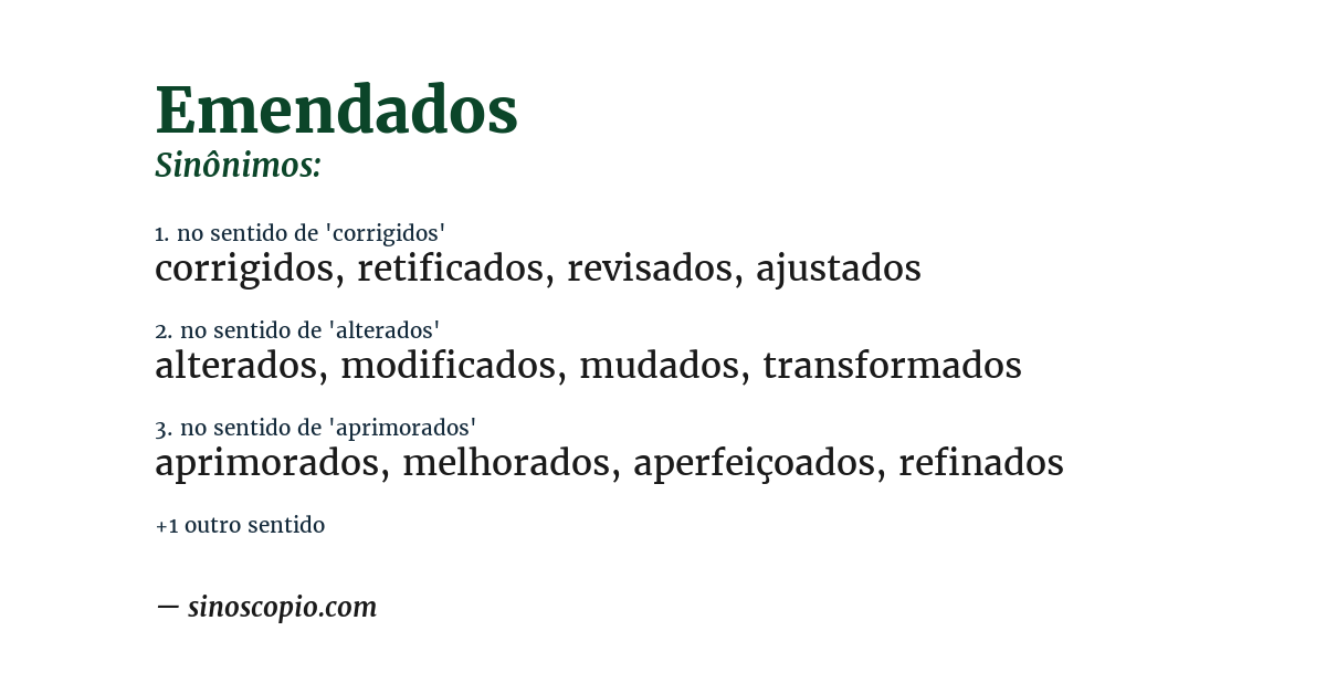 Sinônimo de emendados