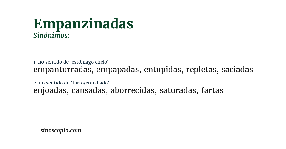 Sinônimo de empanzinadas