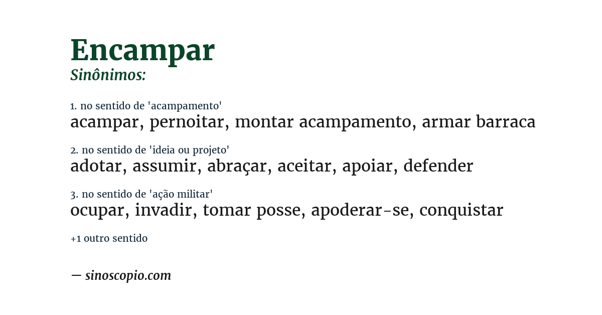 Sinônimo de encampar
