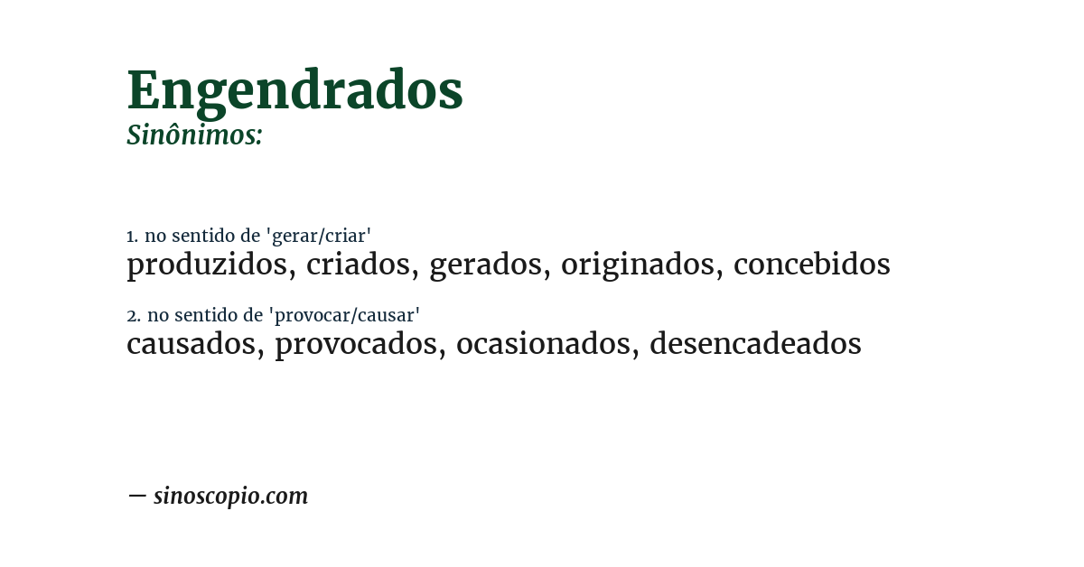 Sinônimo de engendrados