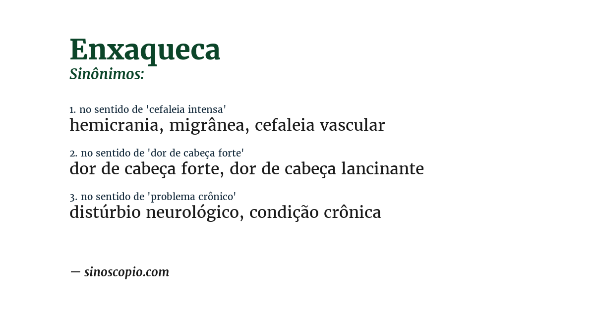 Sinônimo de enxaqueca
