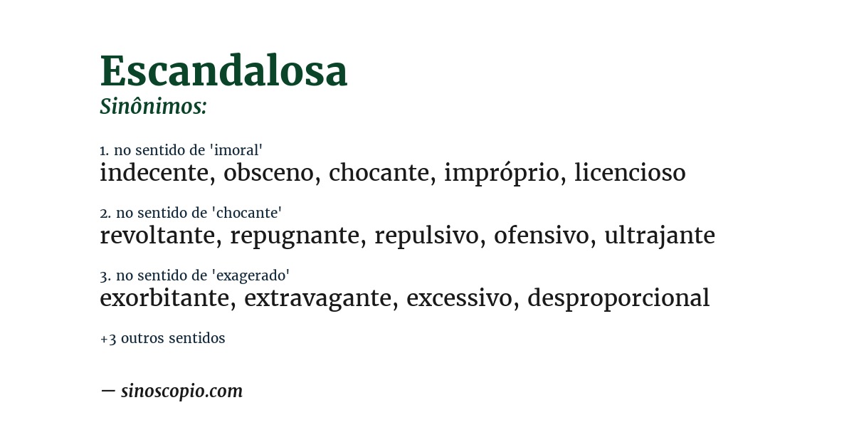 Sinônimo de escandalosa