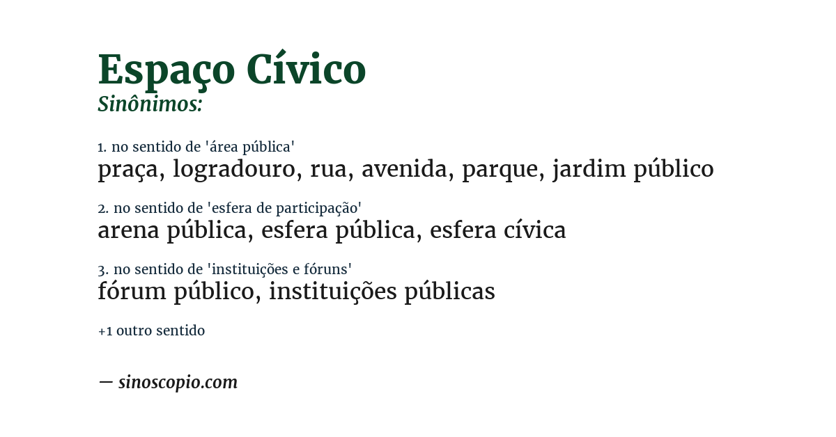 Sinônimo de espaço cívico