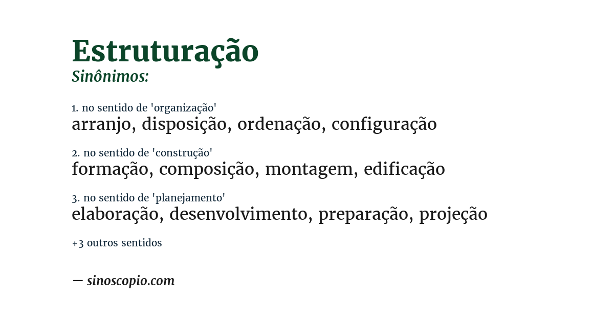 Sinônimo de estruturação