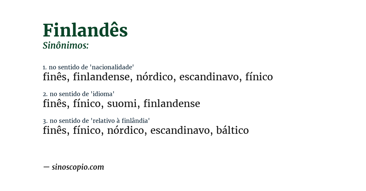 Sinônimo de finlandês