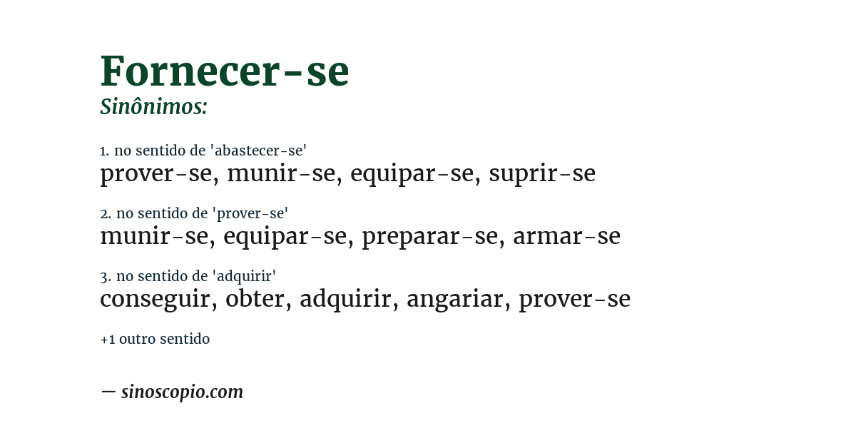 Sinônimo de fornecer-se