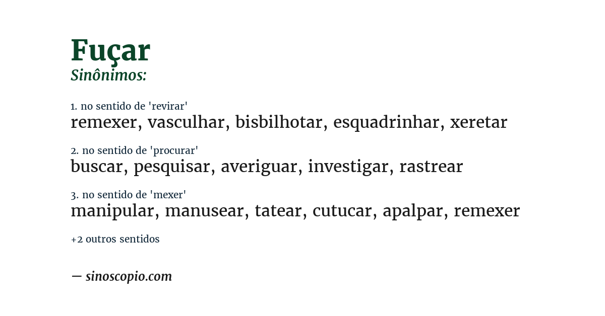 Sinônimo de fuçar