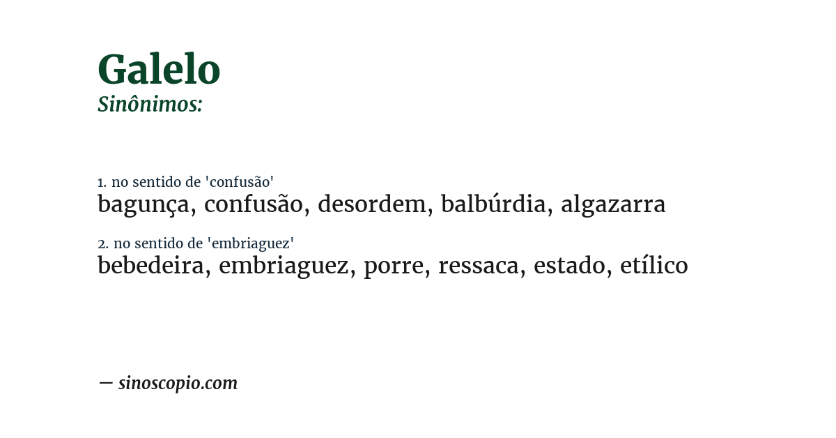 Sinônimo de galelo