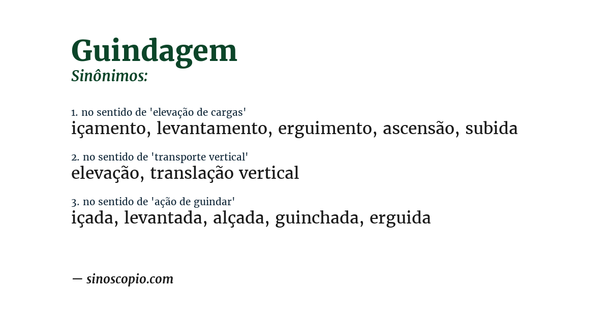 Sinônimo de guindagem