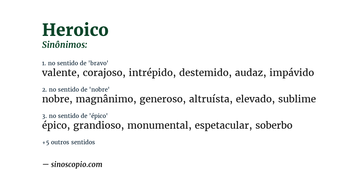Sinônimo de heroico