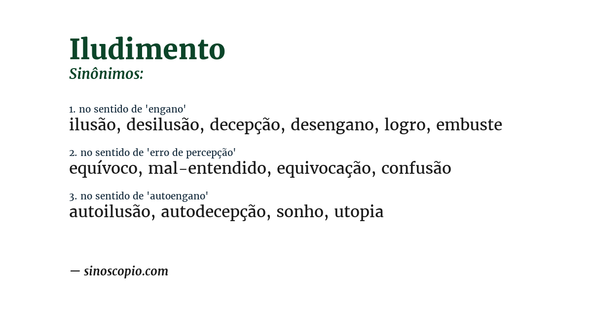 Sinônimo de iludimento