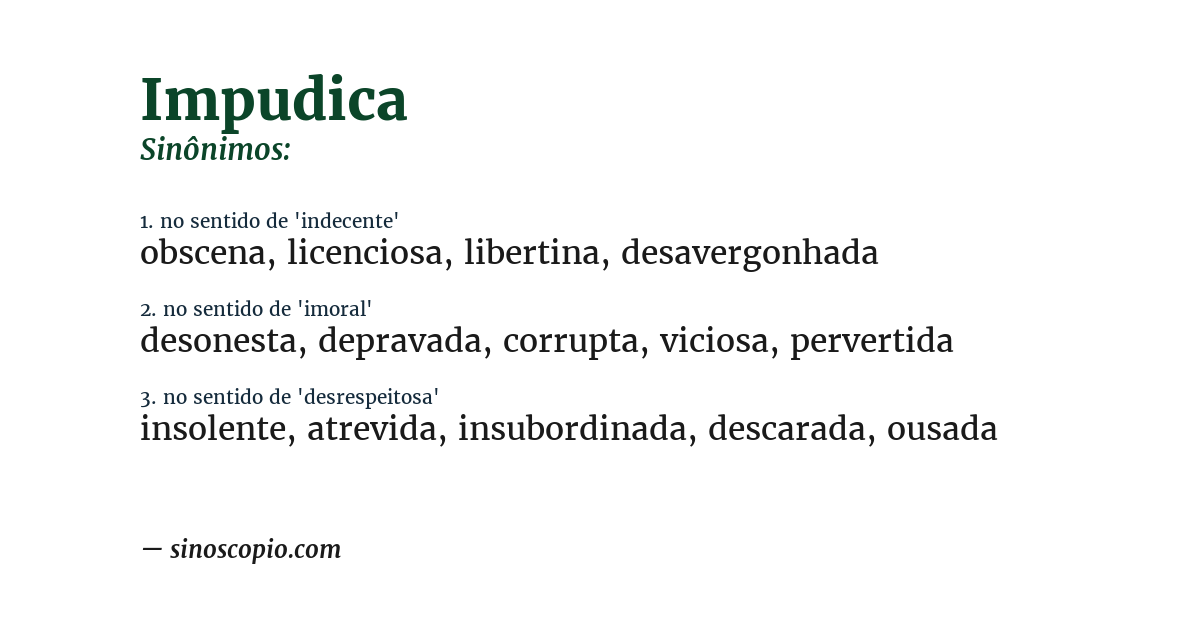 Sinônimo de impudica